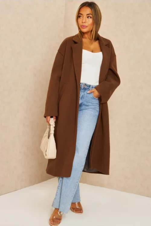 Manteau long marron